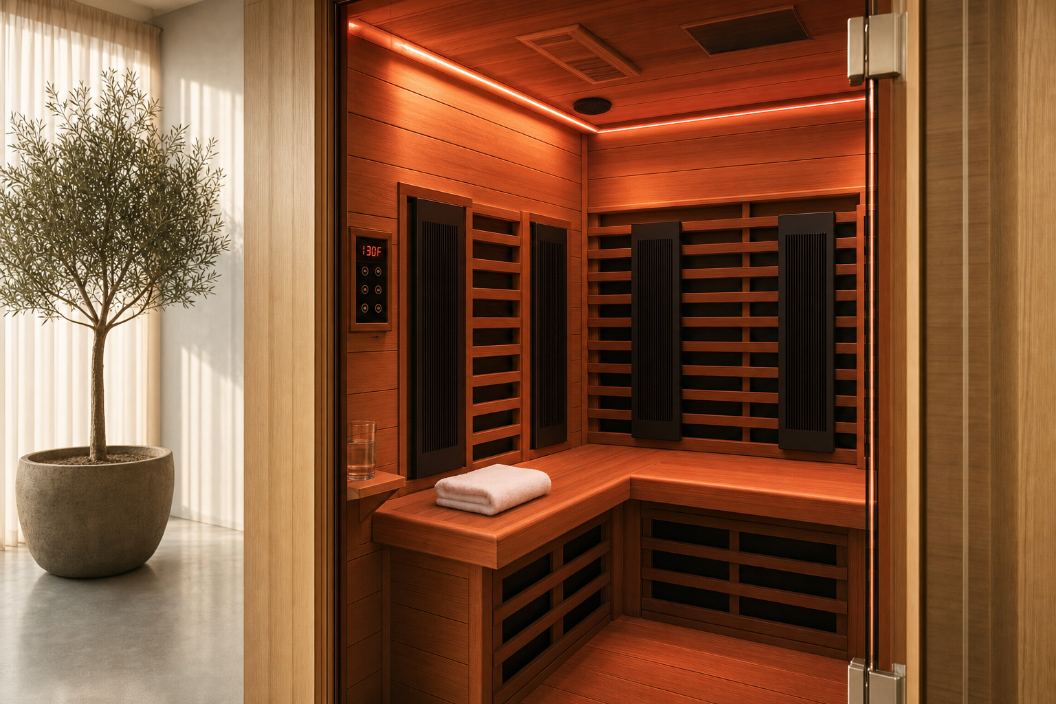 1-Person Full-Spectrum Infrared Sauna Cabin – Low-EMF Cedar Wellness Sauna for Home